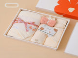 Beige Soft Coral Fleece Towel and Bath Towel Gift Set - 5-Piece Luxurious Absorbent Set V888-ELOSUNG17453