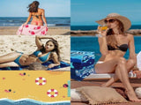 4 Pack Oversized Thin Beach Towels, Quick-Dry Swim Travel Towels for Adults, Poolside, Camping V1189-LC-AMZ-00281