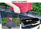 Folding Grill Table 135x60cm Portable Height Adjustable Camping Table with 2 Wing Panels Mesh V985-GRILLTABLE