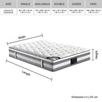 Mattress Euro Top King Single Size Pocket Spring Coil with Knitted Fabric Medium Firm 34cm Thick V43-MAT-PET-KS