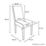 2x Wooden Frame Brown Leatherette Dining Chairs with Solid Pine Legs V43-DC-MON-BRN