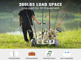 Beach Fishing Cart, 136 kg Load Capacity, Fish and Marine Cart with Two 330 mm Big Wheels PU Balloon V952-LLKYJC13YC0073FBMV0