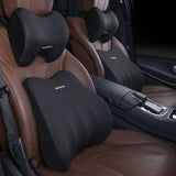 Black Memory Foam Car Seat Neck and Lumbar Support Set Ergonomic Cushion for Office, Home, and V888-ELOSUNG17197