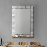 Wall Mirror MDF Silver Mirror Clear Image Rectangular Shape MRR-08 V43-MRR-08