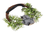 Creative Front Door Wreath with Bow 26 Letter Garden Outdoor Decorative Wreath V1294-YM0512-230329HR68-10