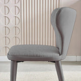 VELLUTO Modern Kitchen Dining Rooms Faux Leather Flannel Accents Metal Vanity Lounge V255-VE-DICH-LGREY-908