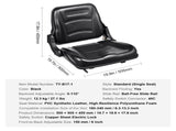 Universal Forklift Seat, Fold Down Tractor Seat with Adjustable Angle Back and Micro Switch, 16-34 V952-CCZYCGKDY0007EM3EV0