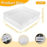 6Pcs Clear Zippered Storage Bag PVC Versatile Clothing Bag Foldable Sweater Blanket V1366-AZ2-W-14915