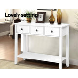 Artiss Console Table 3 Drawers 100CM White Chole FURNI-P-HS-3D1S-WH