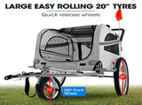 TAG-ALONG Pet & Cargo Jogger Bike Trailer, Pull Behind Bicycle Trailer Carrier Stroller, Grey V219-BCAPBTTATSGA