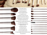 Matte Beige Makeup Brush Set Professional, Cruelty-Free for Foundation, Blush & V1107-MATTE BEIGE MAKEUP BRUSH SET
