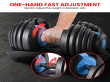 Powertrain 48kg Adjustable Dumbbell Set Home Gym Exercise Equipment Weights Blue DMB-BF1-024-BU-2