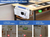 CARLA HOME Under Desk Side Laptop Holder Storage with No Drill Cable Management Tray and Pen Storage LSB-36108