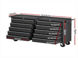 Giantz Tool Chest Trolley 10 Drawers Toolbox Storage Black TB-10DR-ROLL-BK-AB