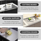 Silver Stainless Steel Chopping Board 70x50cm - Non-Slip Pastry Worktop Protector V178-59247