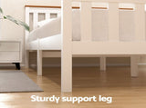 Artiss Bed Frame Double Size Wooden Platform with 2 Storage Drawers White PONY WBED-D-TC18-137-DRAW
