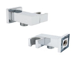 Chrome Square Water Inlet Shower Rose Bracket Swivel Holder Wall Elbow Connector G1/2" Thread V1233-S0182