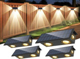 4 Pieces solar wall lamps, Warm white, waterproof, LED decorative outdoor wall lamps, for verandas, V1189-LC-HW-00220
