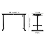 Levede Motorised Standing Desk Frame Black Single Motor DH1049-S-BK