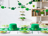 8.2 Ft St. Patrick's Day Felt Banner 3D Lucky Shamrock Clover with Gold Bead Hanging Garland Green V1258-DP02-WO-149