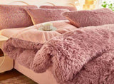 Dusty Rose Luxury Thick Plush 4 Piece Set for 1.5m & 1.8m Beds Winter Ultra Soft Warm V888-ELOSUNG52487