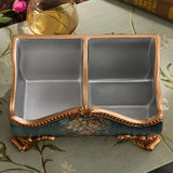 Natural Resin European Storage Box, Hand-Painted with Blooming Flowers A Practical Storage V1232-SNH-SZ-001