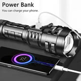 Gift Box LED Self-Defense Flashlight - Powerful Rechargeable Type-C LED Torch with Digital Display V888-ELOSUNG13035