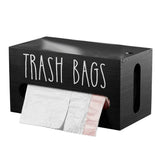 Trash Bag Dispenser, Wooden Garbage Bag Holder, Fits Most Standard Sizes, Wall Mount or Countertop, V1366-AZ2-W-14615