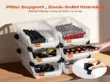 Plastic Stackable Bins, 37.7 x 21.5 x 18 cm , Plastic Containers for Organizing & V952-DDWLX6GZ14LTCARKA001V0