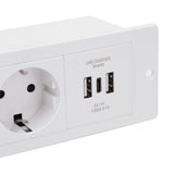Recessed Power Strip with Wireless Charge USB Ports 4 in 1 Furniture Power Outlet for Table V1294-YM0901-3114240091011