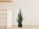 SOGA 2X 95cm Sansevieria Snake Artificial Plants with Black Plastic Planter Greenery, Home Office APLANTFH9510X2