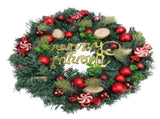 Artificial Christmas Wreath for Front Door Pine Needle Red Candy Christmas Garland Decorations for V1294-YM0512-3115220134411