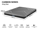 Giselle King Mattress 26cm Firm Pocket Spring Dual Edge Support Dark Grey MATTRESS-E-CARBON-26-K