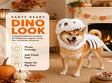 Dinosaur Skeleton Glow in Dark Dog and Cat Costume,Pet Dinosaur Costume,Plush Halloween Pet Hood V1107-136-69214-BLK2