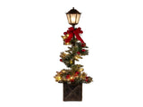 Christabelle 1.52m Lamp Post Christmas Light Up Display Bows Berries Baubles Green Foliage LED 112_HZ700