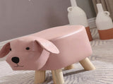 Children Wooden Low Stools Cute Cartoon Children Stool Small Dog Shape Stool for Home Kindergarten V1294-YM0716-3116220007315