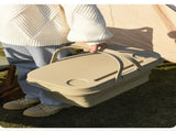 Collapsible Picnic Basket with Mini Table Lid Portable Folding Storage Crate with Cup Holders and V888-ELOSUNG41588