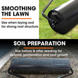 PLANTCRAFT 48" 116L Tow Behind Lawn Roller, Water or Sand Filled, for grass sod, seed, and unlevel V219-GRLTOWPCR48A