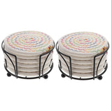 12 pcs Household Heat-resistant Teacup Coaster Cotton Rope Woven Cup Pad Daily Use Bowl Mat with V1369-AZ3-W-18063