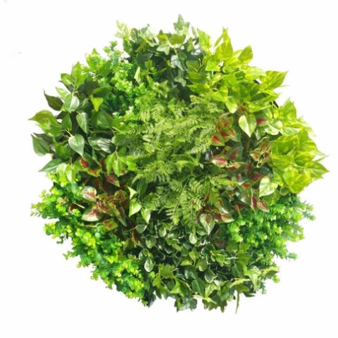 Artificial Green Wall Disk Art 80cm - Mixed Fern V77-1013916