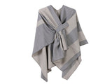 Minimalist Outer Wrap, Plain Vertical Contrast Stripes, Calm Light Grey V1221-XM-LB2150-ZS57