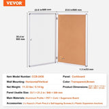 VEVOR 36"x24" Enclosed Cork Board with Aluminum Frame Lockable Bulletin Board V952-RMB36X24WLBKUYH3DV0