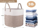 Laundry Basket - 40 X 35 Cm Foldable Baskets - Cotton ROpe Laundry Basket With Handles - Toy V1188-MS-227-1709