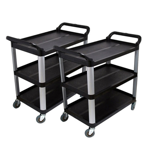 SOGA 2X 3 Tier 83.5x43x95cm Food Trolley Food Waste Cart Food Utility Mechanic Kitchen Small FOODCARTRUBBISHSX2