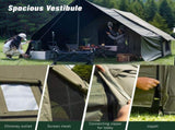 Dark Green Inflatable Camping Tent with Canopy, Large 4-6 Person, Waterproof, Heavy Duty Cabin V1337-B0H36JXSMF