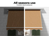 Instahut Motorised Pivot Arm Awning Window Sun Shade 2.1 X 2.1M Beige AWN-B-FIXED-RM-21-BEIGE