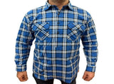 Mens Flannelette Long Sleeve Pullover Shirt 100% Cotton Flannel - Half Placket - Navy V563-FS-HP22-149-4XL