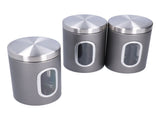 3Pcs Storage Jar Stainless Steel Food Tea Nut Container with Window Durable and Large Capacity for V1294-YM0714-3117210172411
