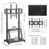 Adjustable Heavy Duty Mobile TV Cart Stand V178-62251
