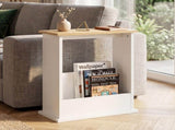 Levede Slim Side Table Magazine Rack Narrow Sofa End Table Storage Living Room NI1091-NT-AU